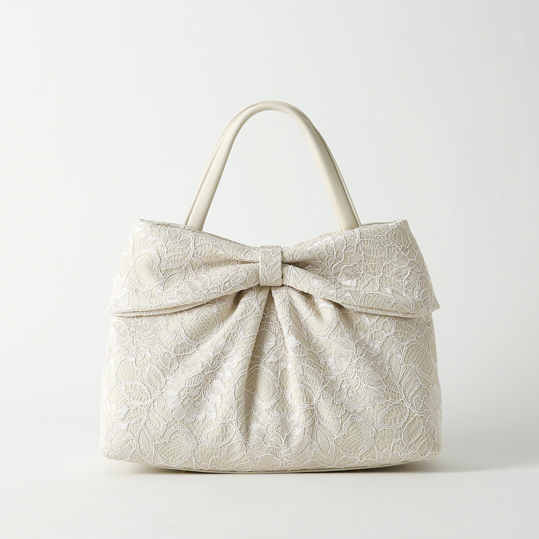 Cord Lace Ribbon Motif Bag (Ivory)