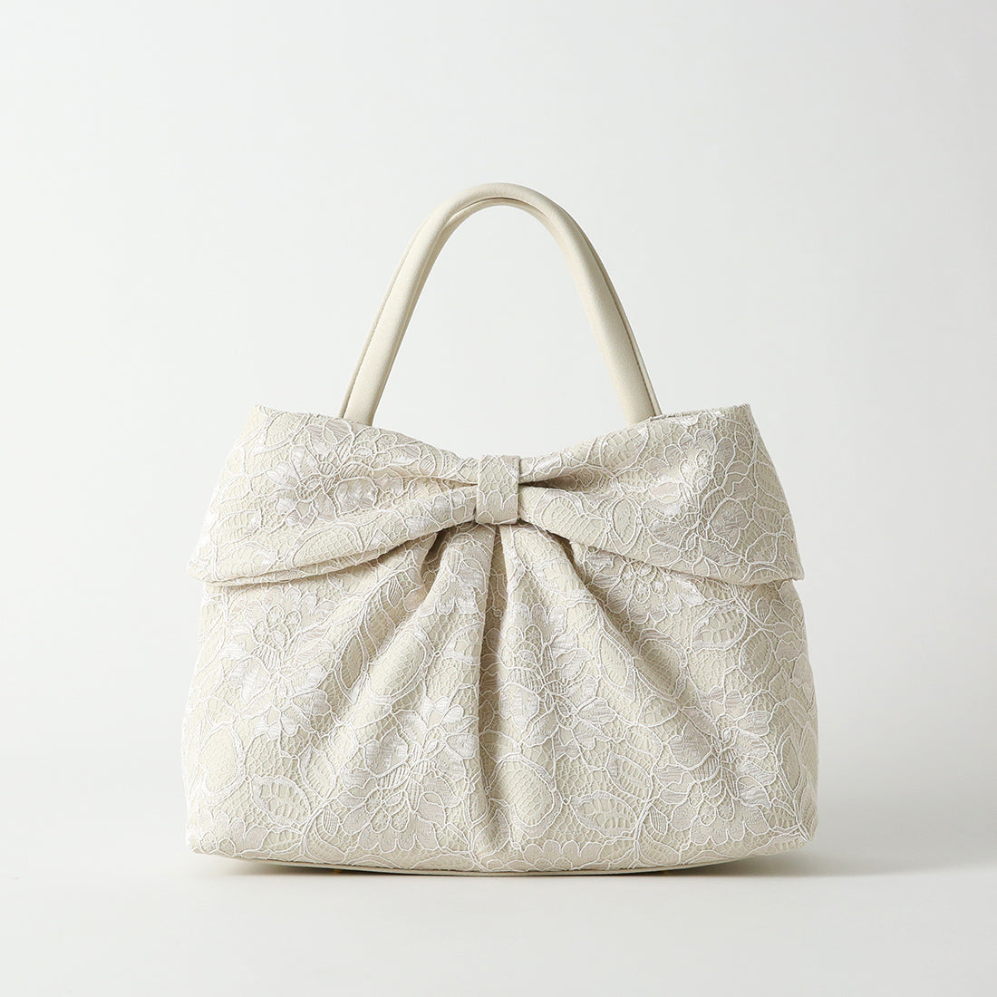Cord Lace Ribbon Motif Bag (Ivory)