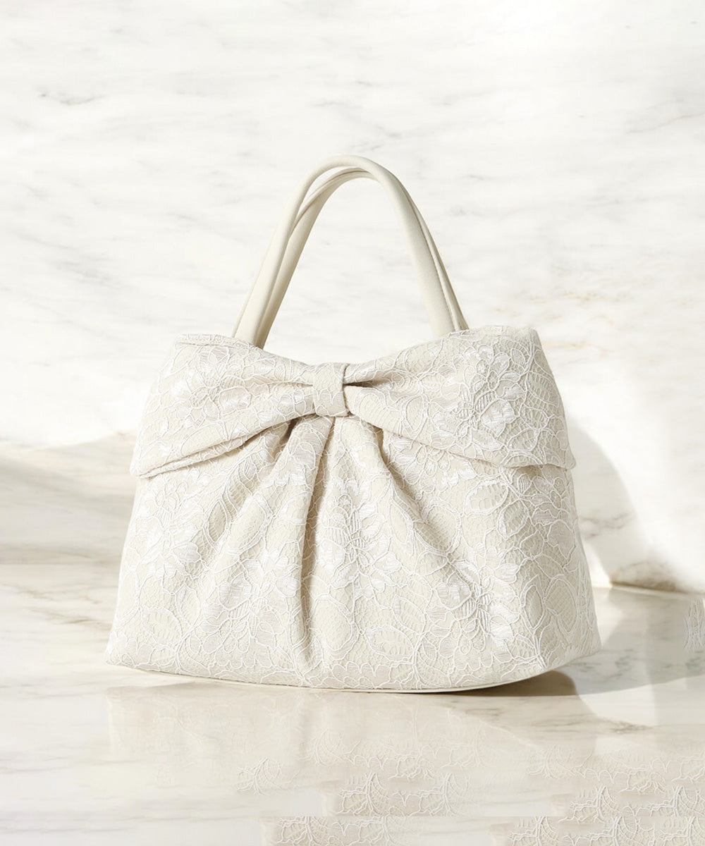 コードレースリボンモチーフバッグ(アイボリー)