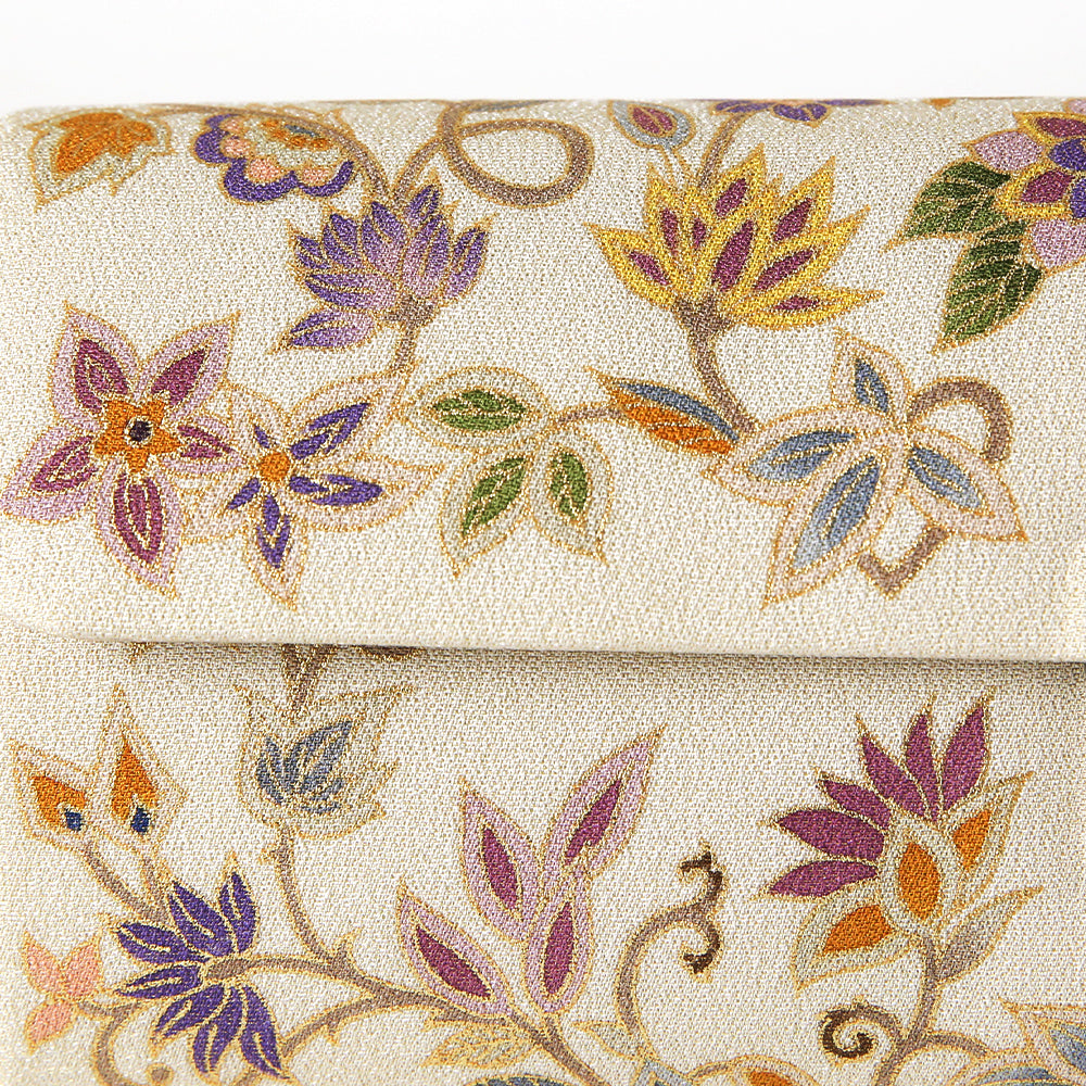 手描き友禅 ボタニカル更紗クラッチバッグ