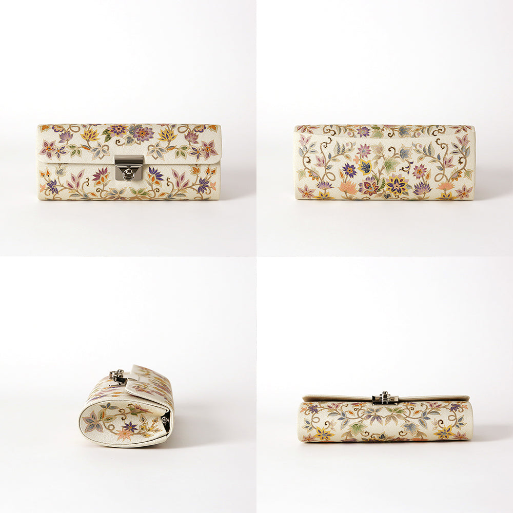 手描き友禅 ボタニカル更紗クラッチバッグ