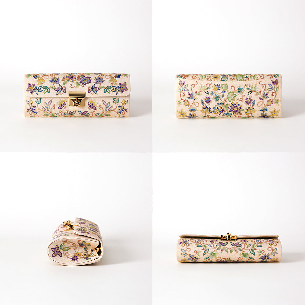 手描き友禅 ボタニカル更紗クラッチバッグ