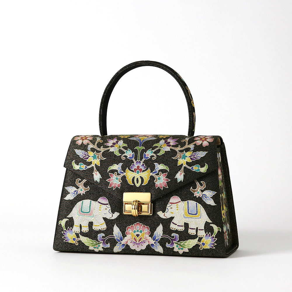 手描き友禅 象更紗トップハンドルバッグ 岩佐オフィシャルショップ<フォーマルバッグ・和装バッグ・草履>【公式サイト】