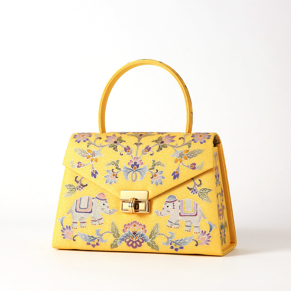 手描き友禅 象更紗トップハンドルバッグ