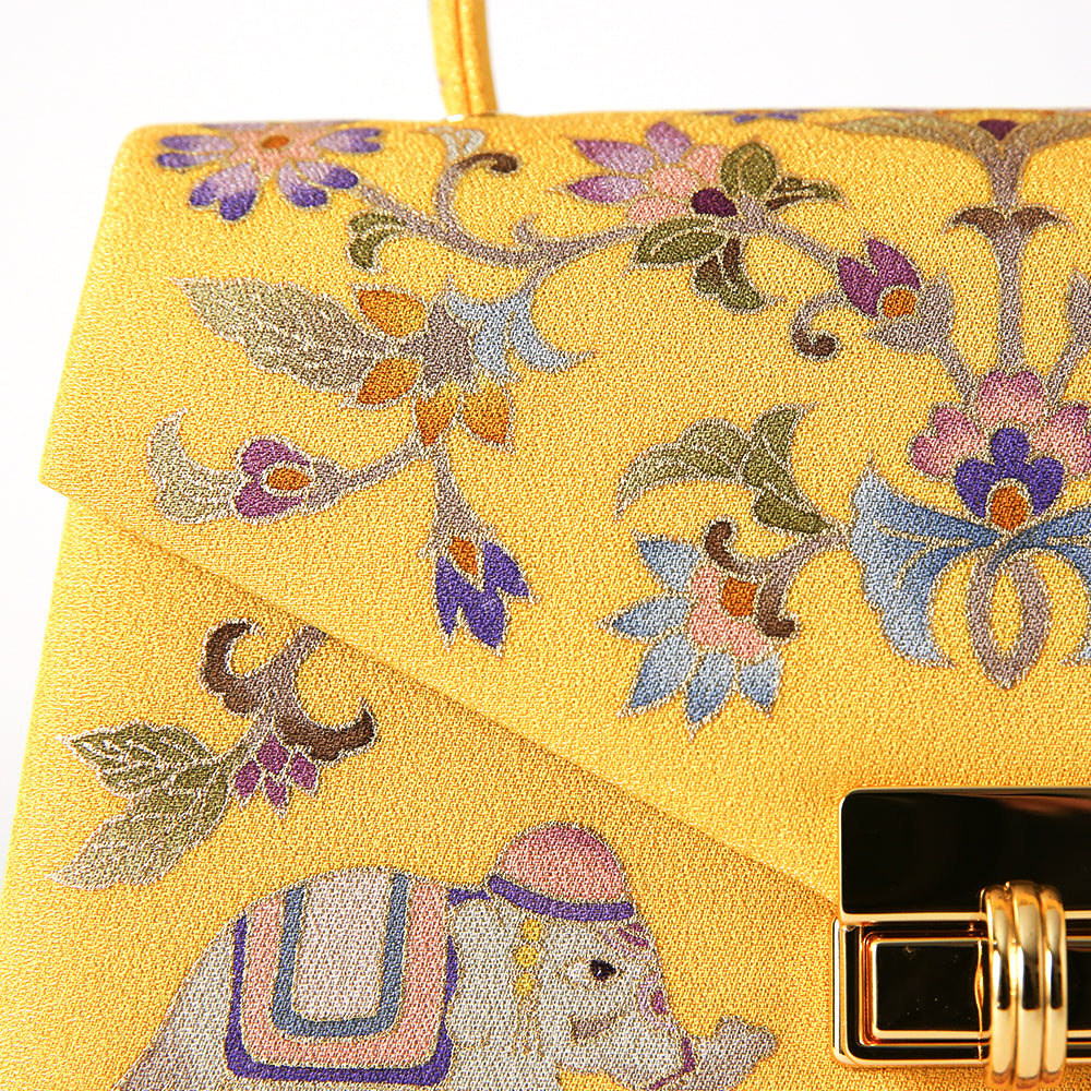 手描き友禅 象更紗トップハンドルバッグ