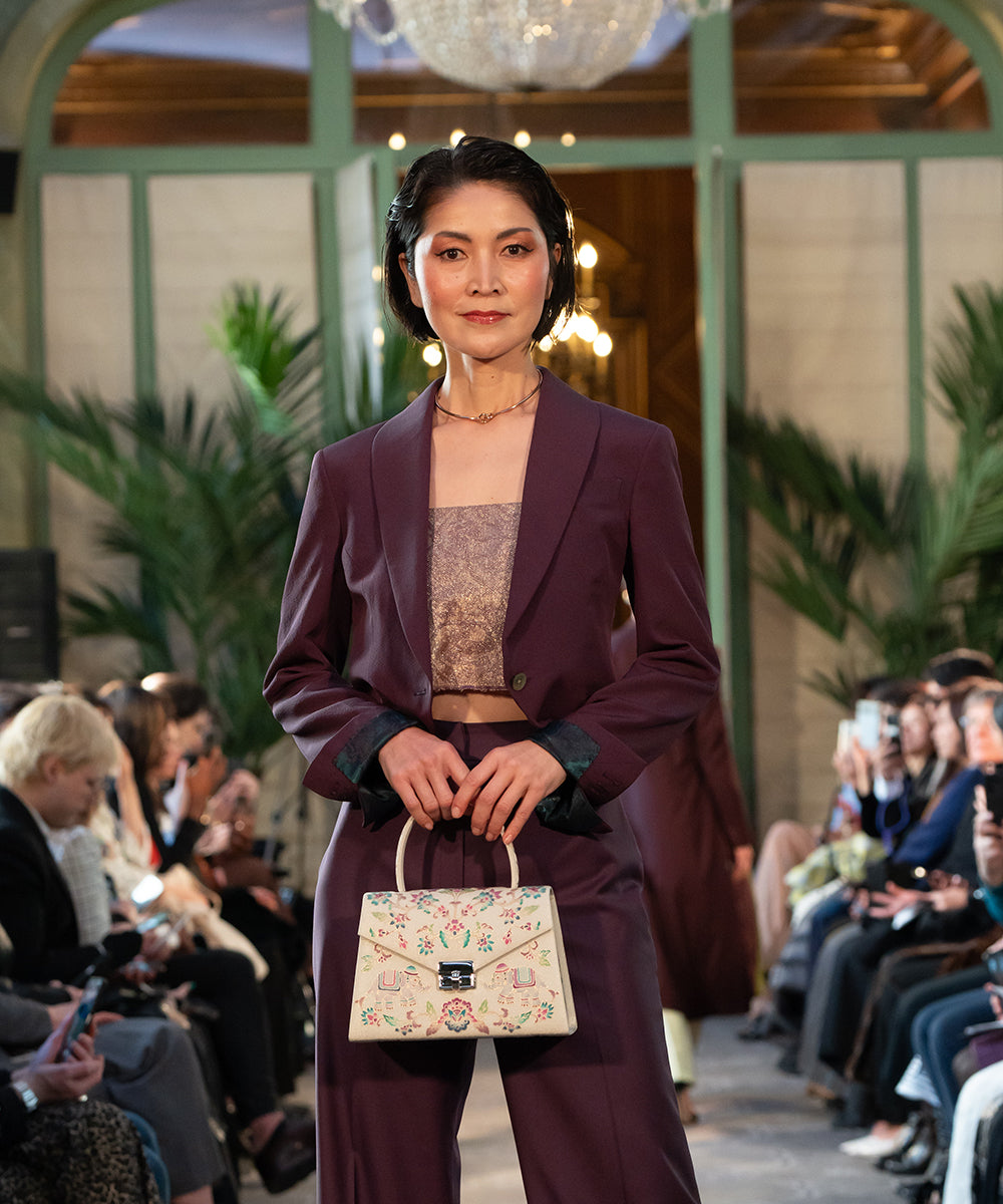 手描き友禅 象更紗トップハンドルバッグ