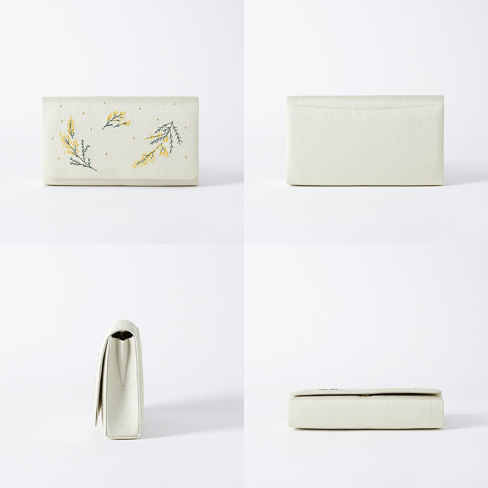 【セット割10%OFF】ミモザ刺繡の草履とクラッチバッグ|すなおモデル