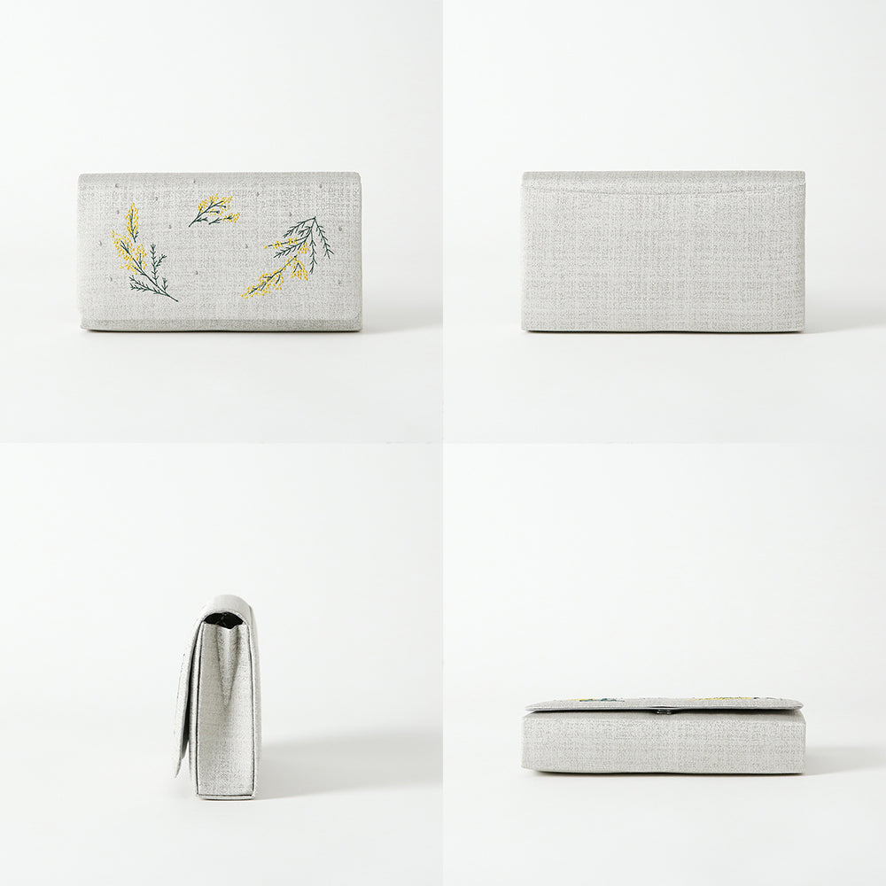 【セット割10%OFF】ミモザ刺繡の草履とクラッチバッグ|すなおモデル