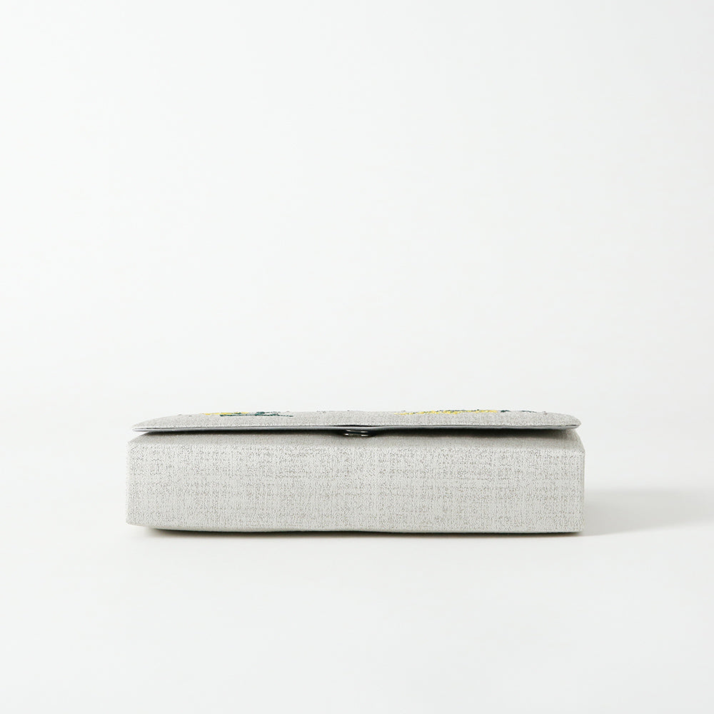 Clutch bag with mimosa embroidery | Sunao model