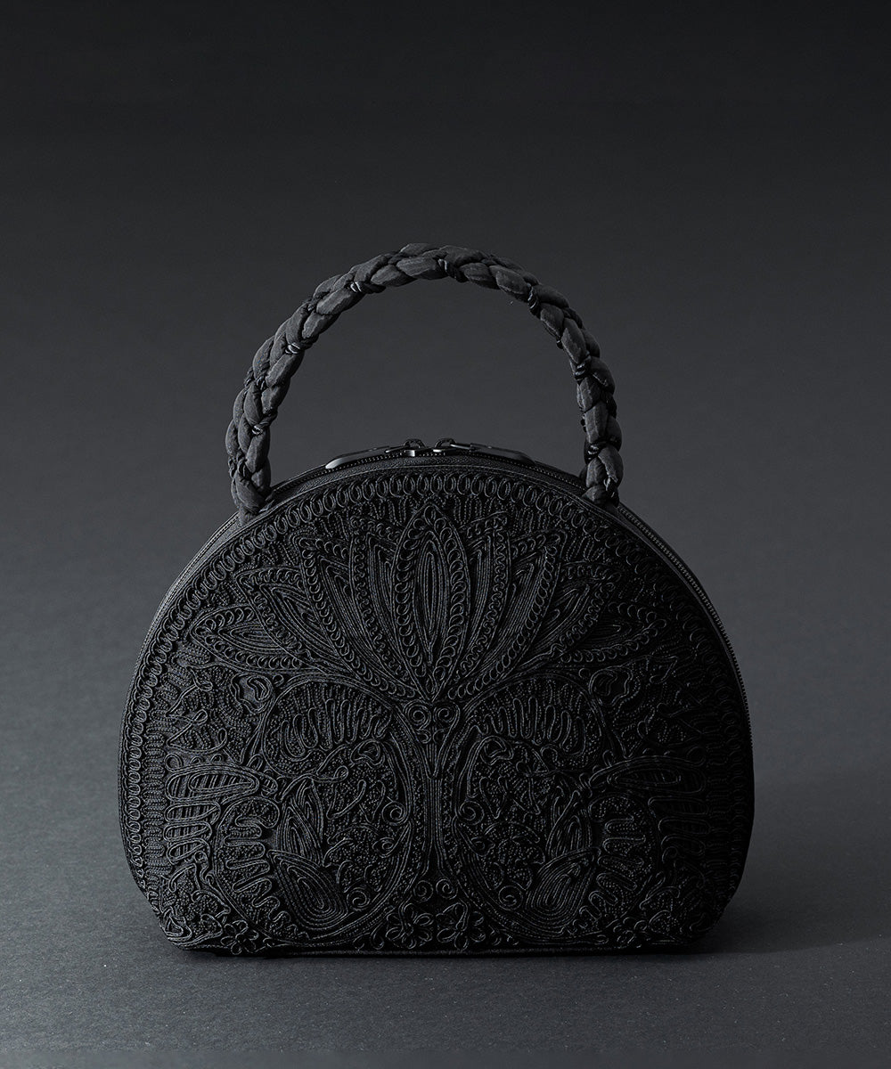 Cord embroidery handbag