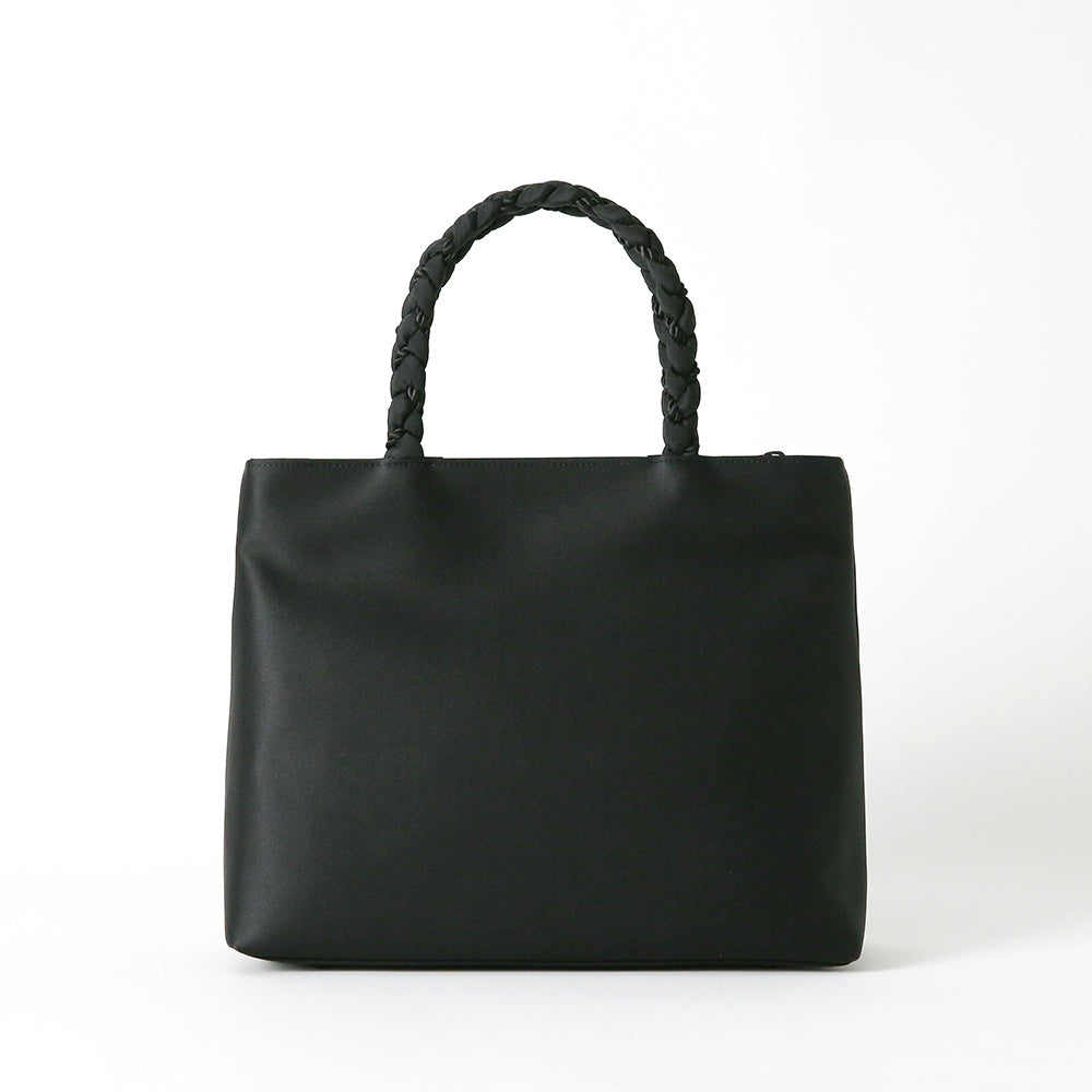 Cord embroidery braided hand formal tote bag