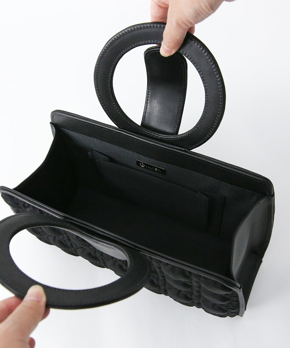 本革サークルハンド キルティングバッグ