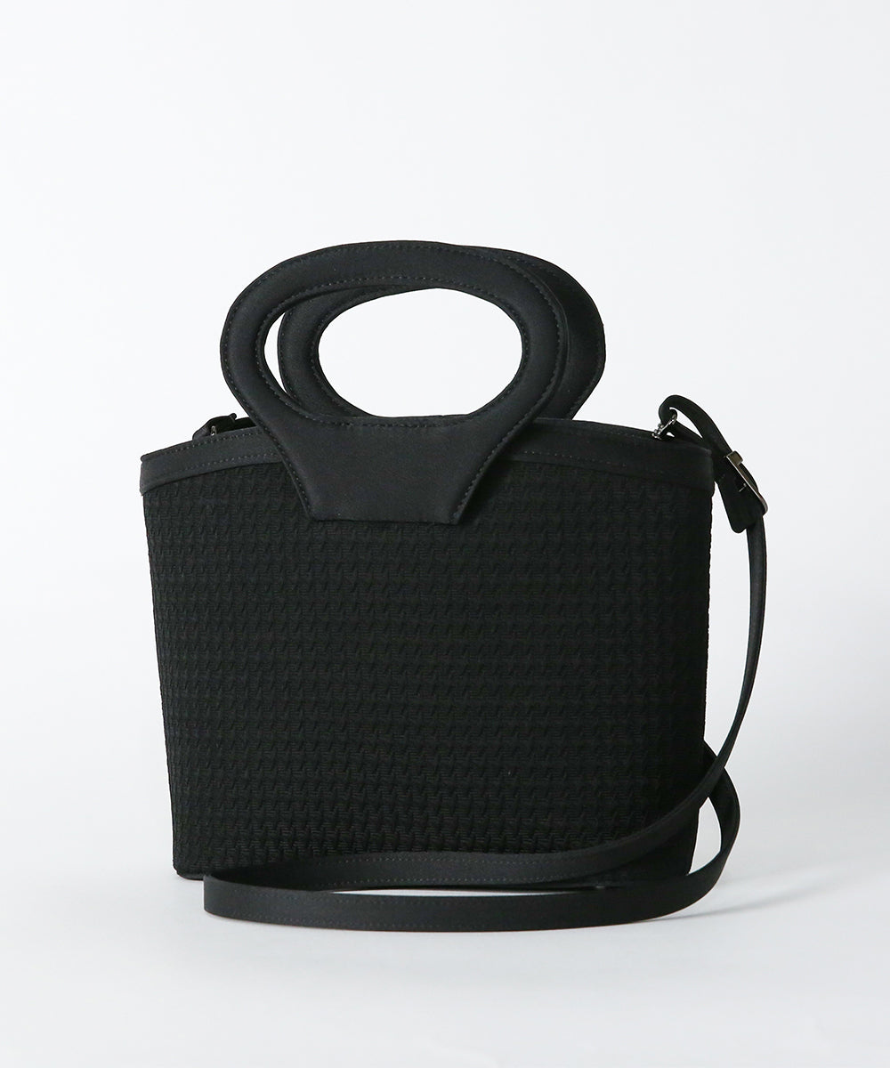 米沢織 千鳥柄2wayオーバルバッグ