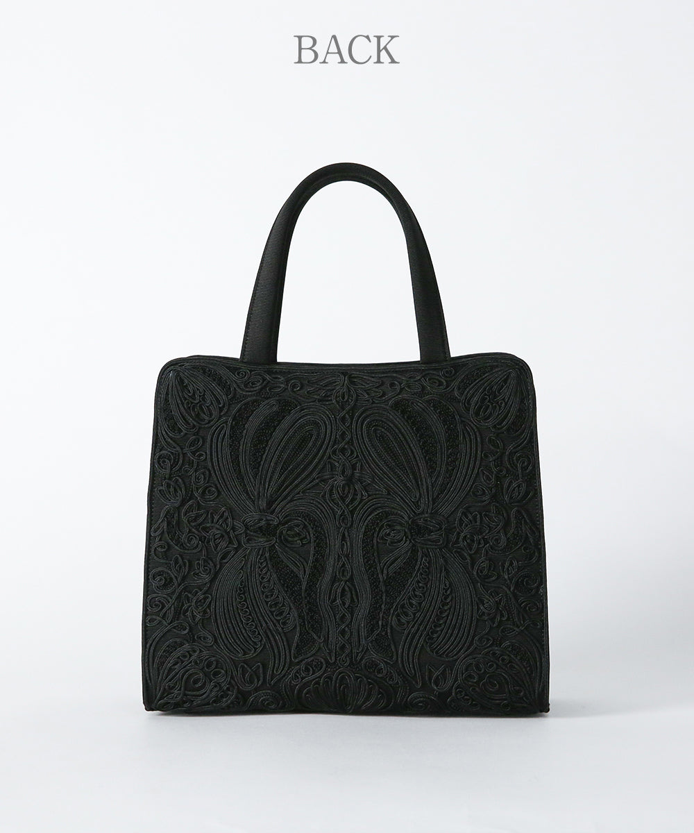 Inner magnetic cord embroidery tote formal bag