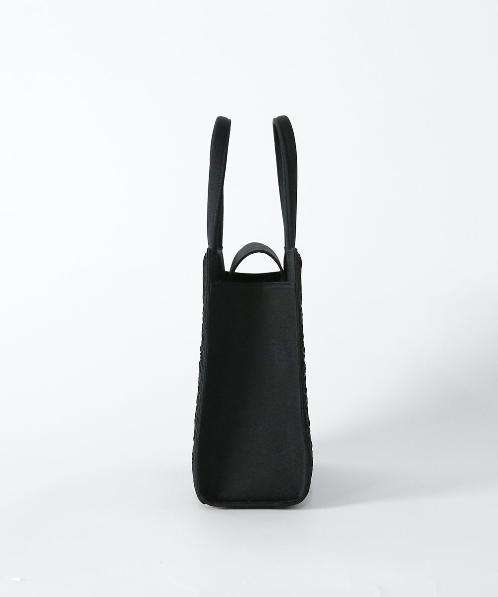 Inner magnetic cord embroidery tote formal bag