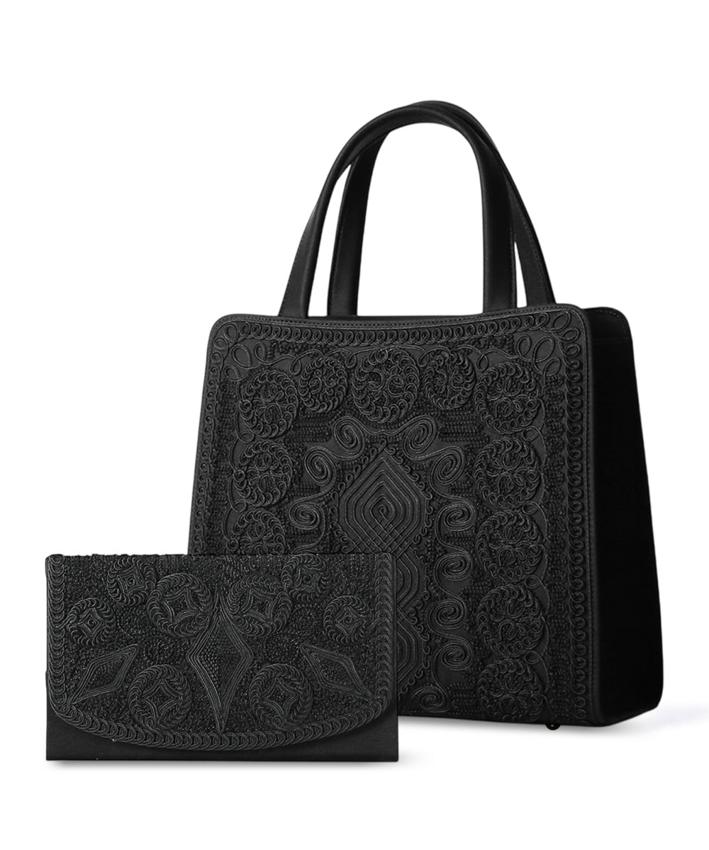 インナーマグネットコード刺繍トート型フォーマルバッグ&袱紗2点セット