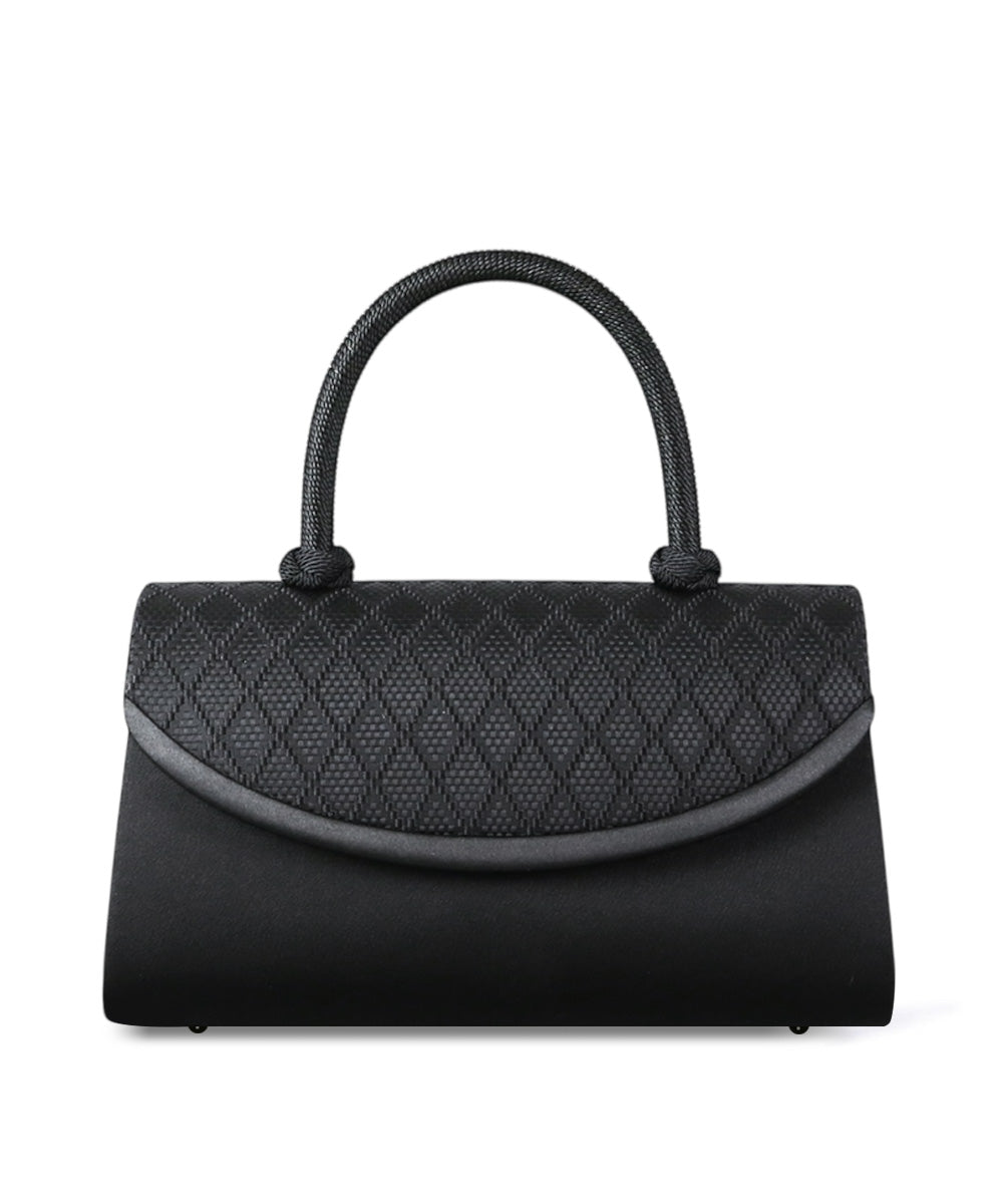 「博多織」格子文様フォーマルバッグ