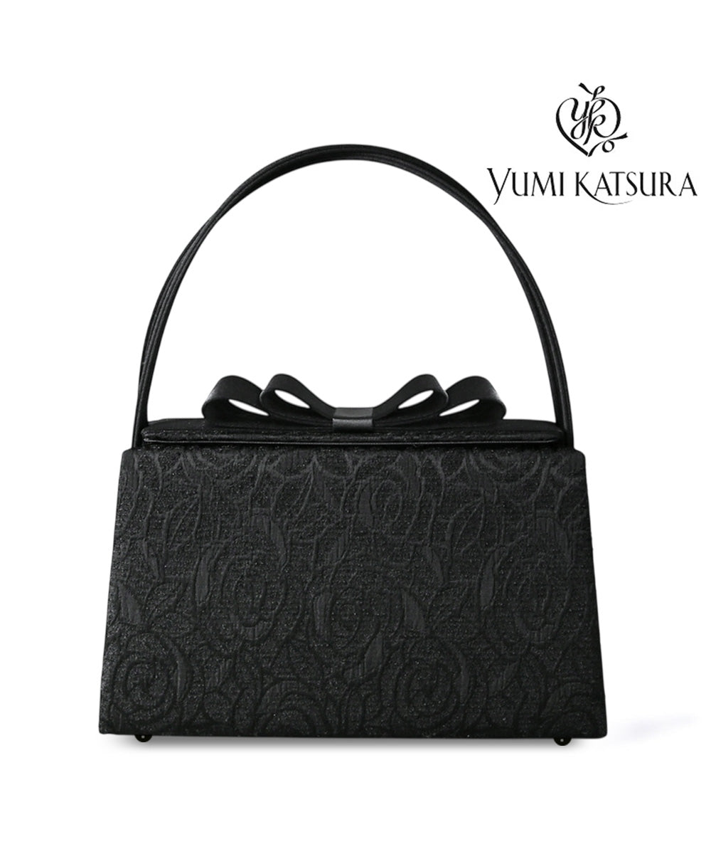 YUMI KATSURA|ダブルリボンジャカードブラックバッグ