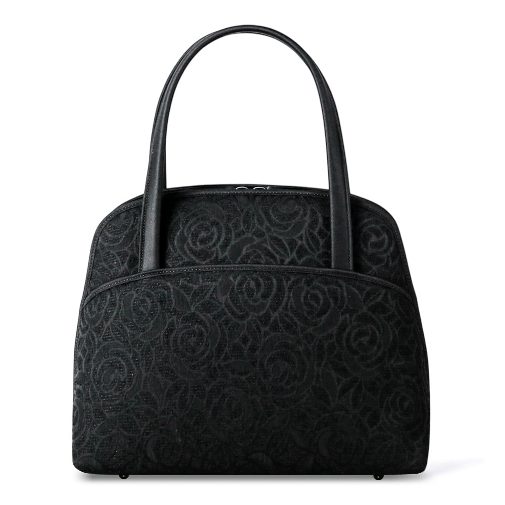Yonezawa woven three-dimensional rose pattern formal bag <zipper type>