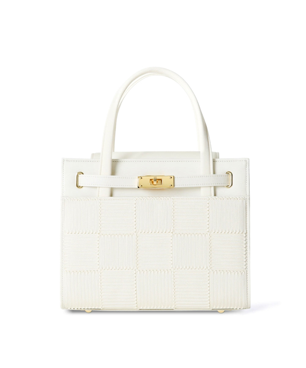 Square cord embroidered bag | Kosuna model