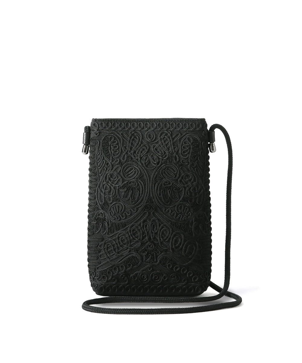 田中刺繍　 黒 レースポシェットバッグ 田中刺繍 黒 レースポシェットバッグ