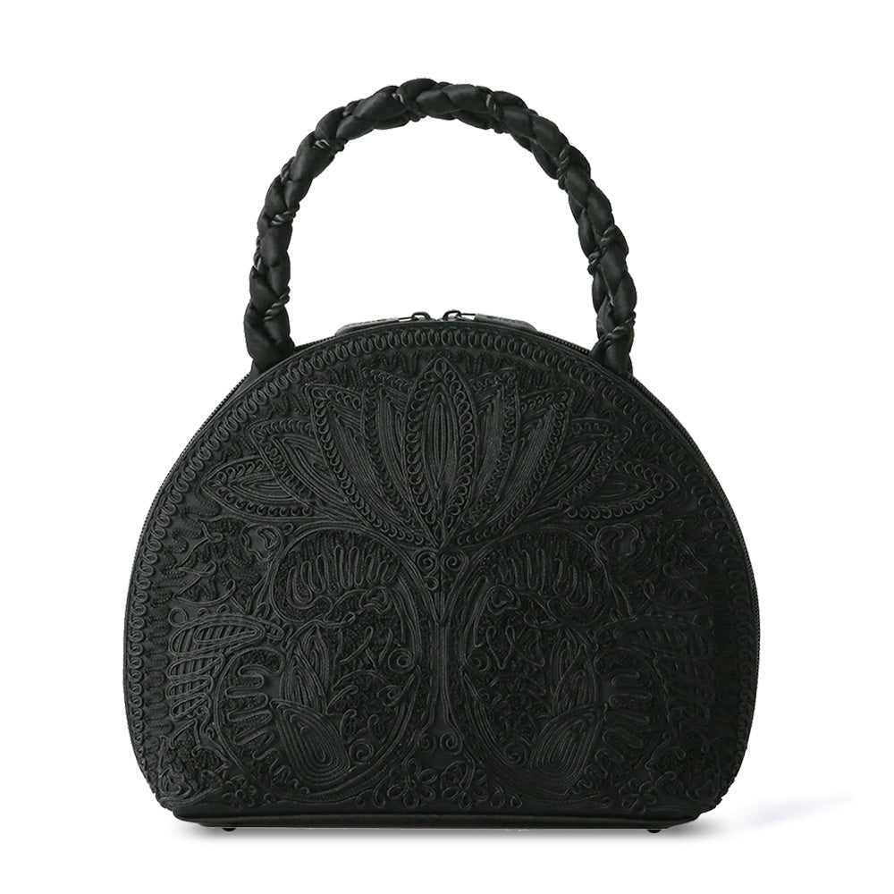 Cord embroidery handbag