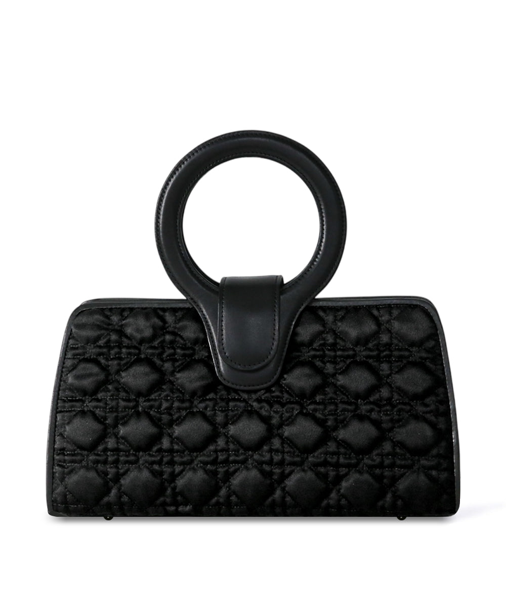 本革サークルハンド キルティングバッグ