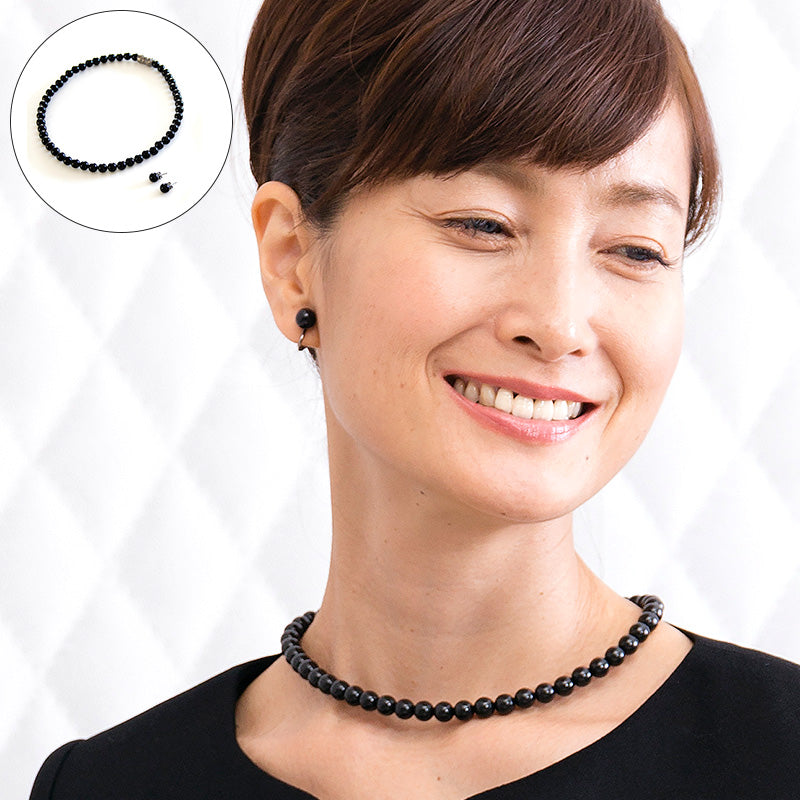 バッグまたは草履と同時購入でお得なセット割】天然8mmジェット 
