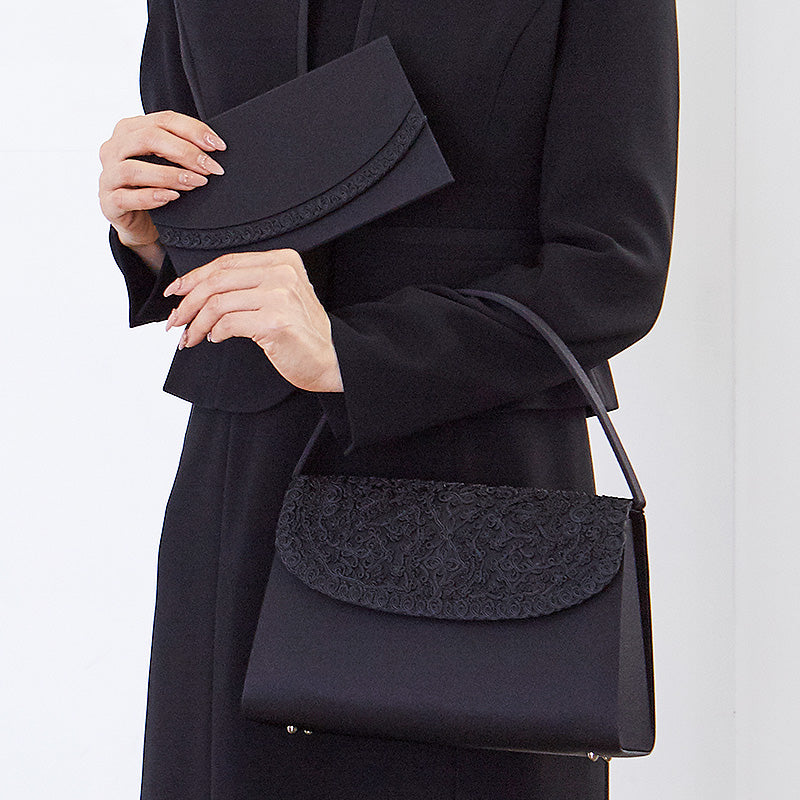 コード刺繍フォーマルバッグ&袱紗2点セット 