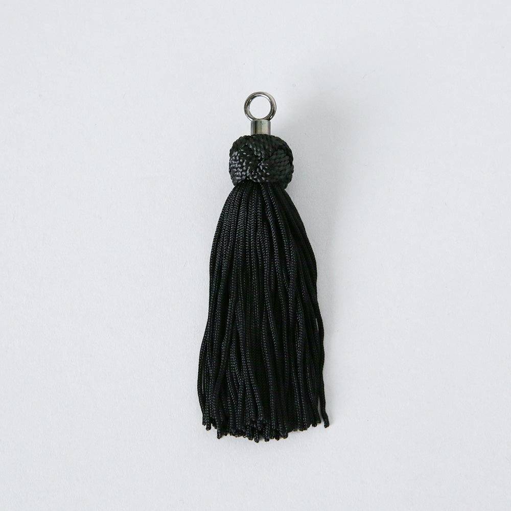 Cord embroidered formal bag with removable tassel