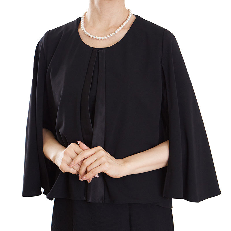 Satin switching formal cape