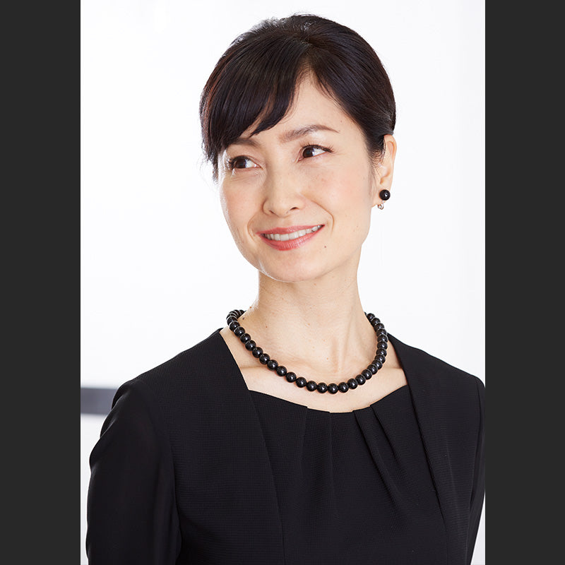 天然10mmジェット ネックレス&イヤリング(ピアス) 2点セット 岩佐オフィシャルショップ<フォーマルバッグ・和装バッグ・草履>【公式サイト】