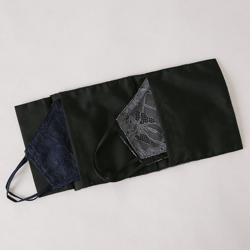 洗えるエレガントマスクケース(ラッセルレース/グレー) 岩佐オフィシャルショップ<フォーマルバッグ・和装バッグ・草履>【公式サイト】