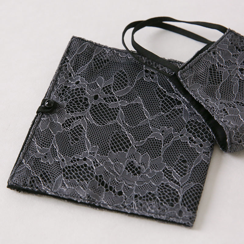 洗えるエレガントマスクケース(ラッセルレース/グレー) 岩佐オフィシャルショップ<フォーマルバッグ・和装バッグ・草履>【公式サイト】