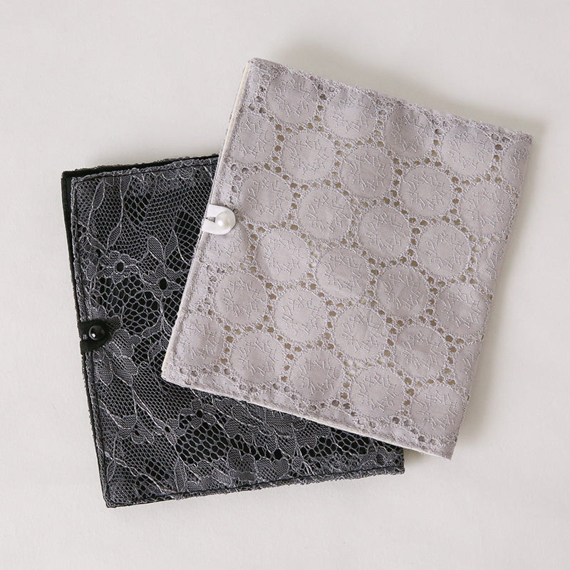 洗えるエレガントマスクケース(ラッセルレース/グレー) 岩佐オフィシャルショップ<フォーマルバッグ・和装バッグ・草履>【公式サイト】