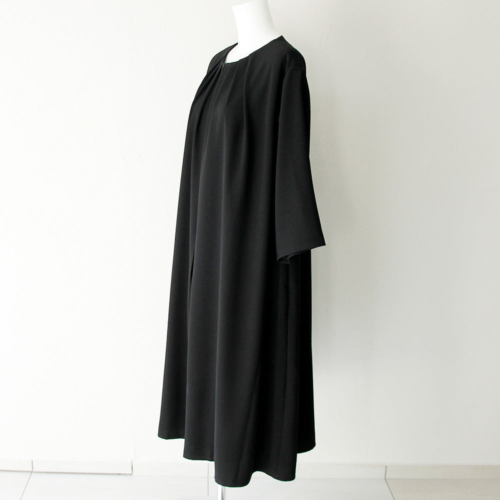 Tuck design loose front opening dress
