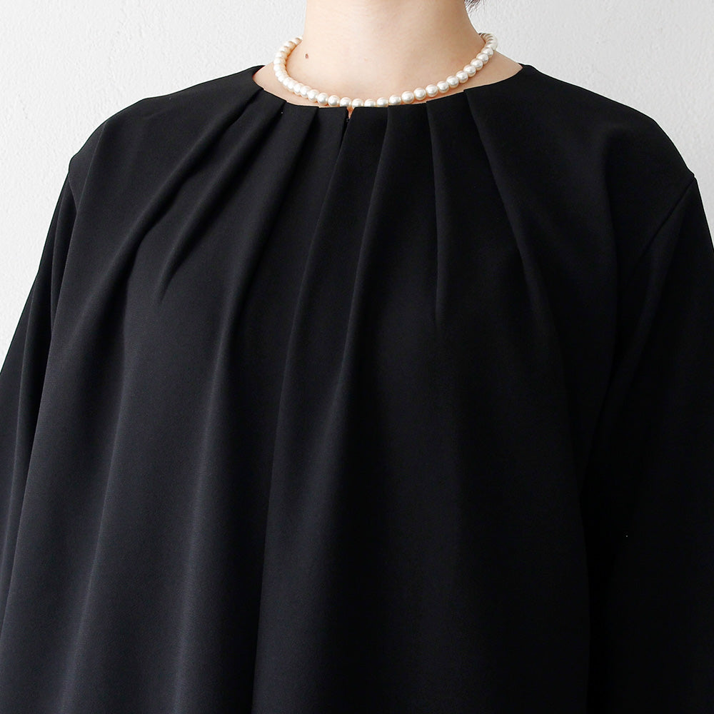 Tuck design loose front opening dress