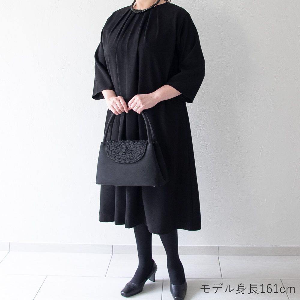 Tuck design loose front opening dress