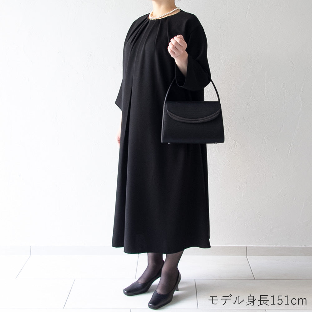 Tuck design loose front opening dress