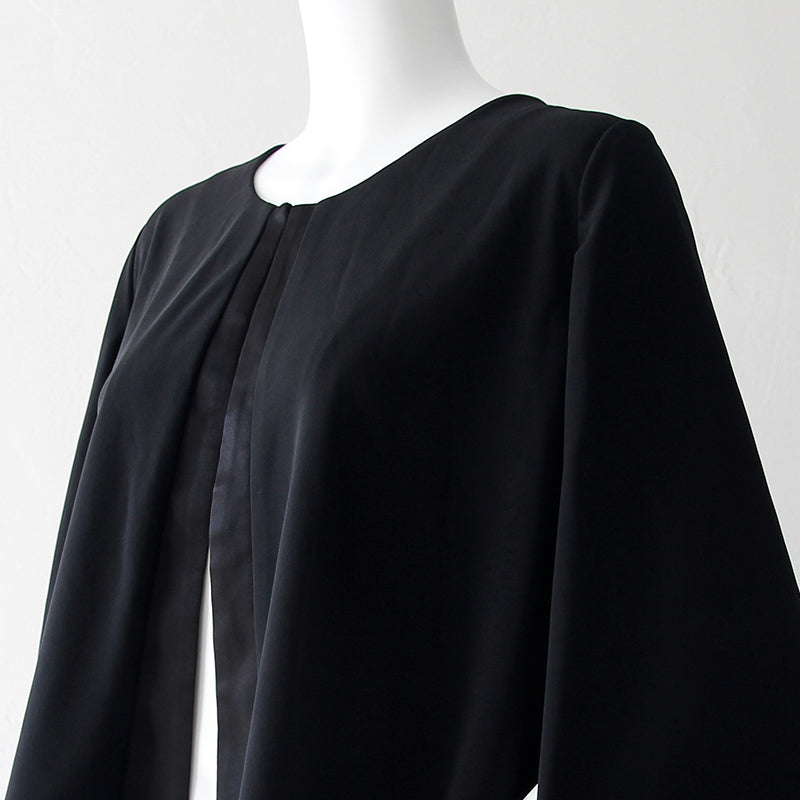 Satin switching formal cape