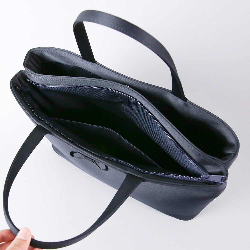 【A4サイズ対応】お受験濃紺二層式トートバッグ