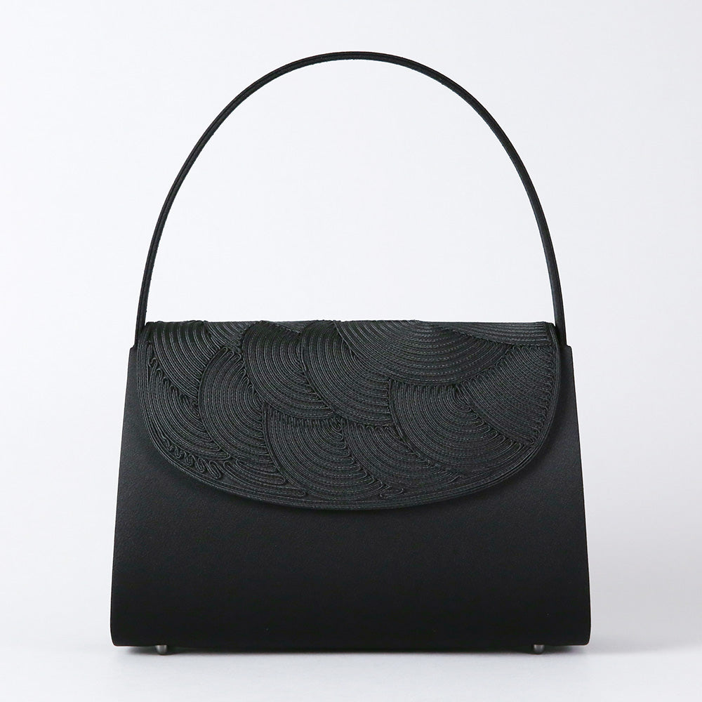 Cord embroidery formal bag with built-in magnet