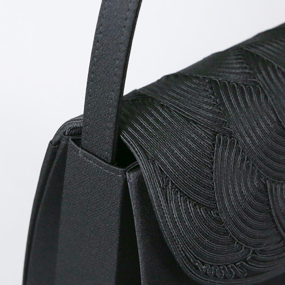 Cord embroidery formal bag with built-in magnet