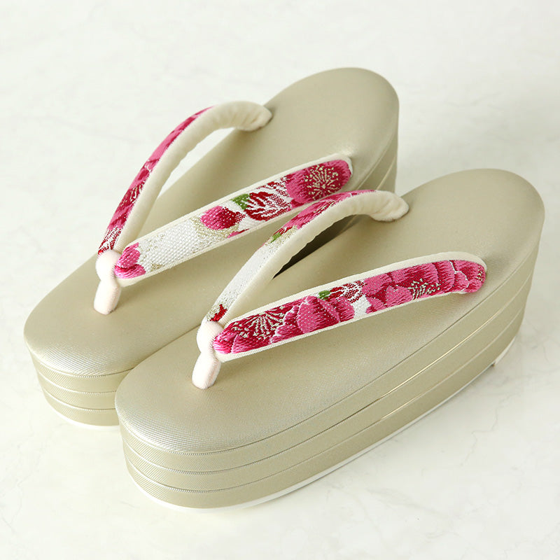 振袖用草履バッグセット 「八重桜重ね」