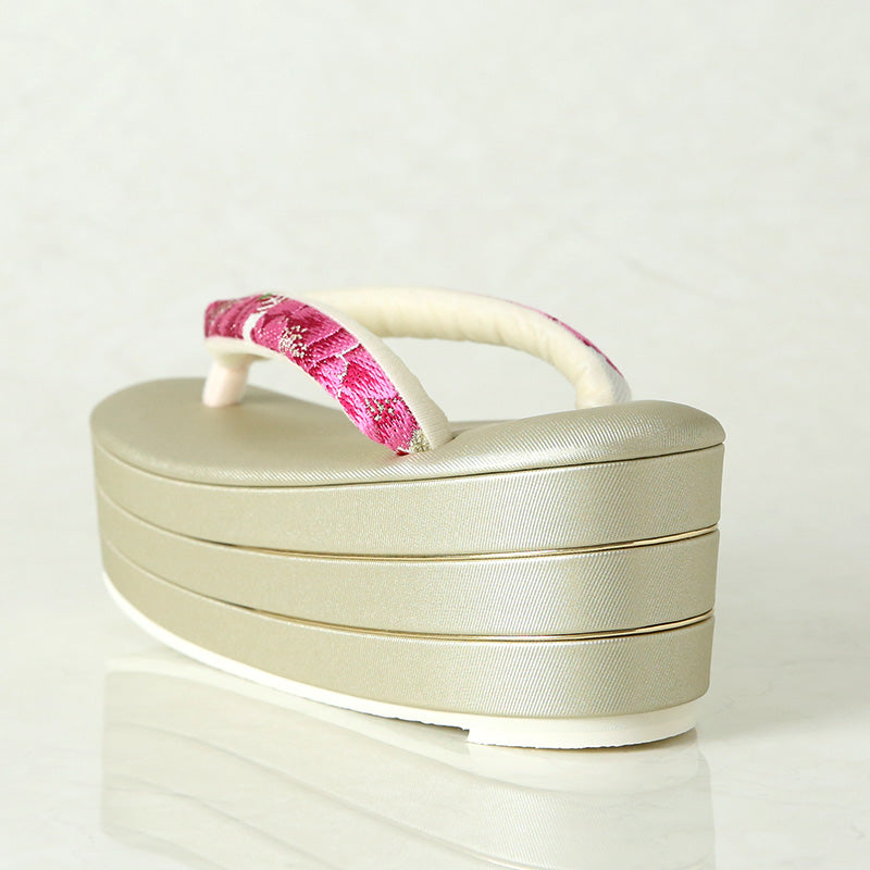 振袖用草履バッグセット 「八重桜重ね」