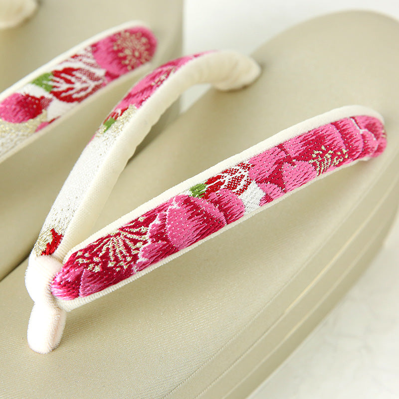 振袖用草履バッグセット 「八重桜重ね」