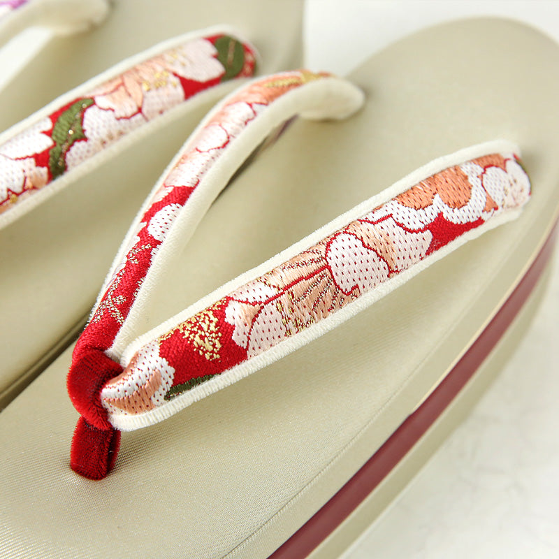 振袖用草履バッグセット 「桜花組亀甲」