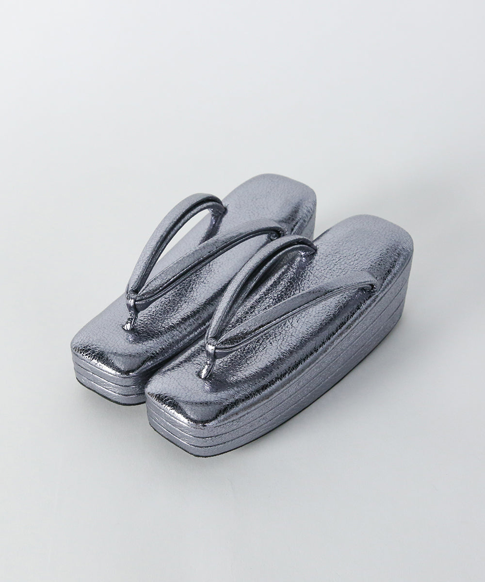 草履｜本革スクエア三段