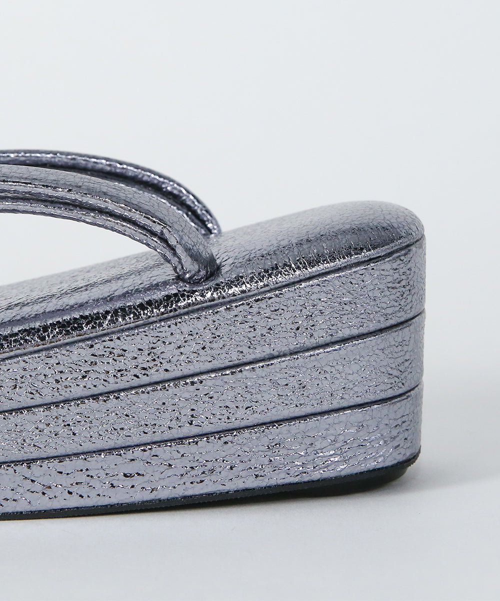 草履｜本革スクエア三段