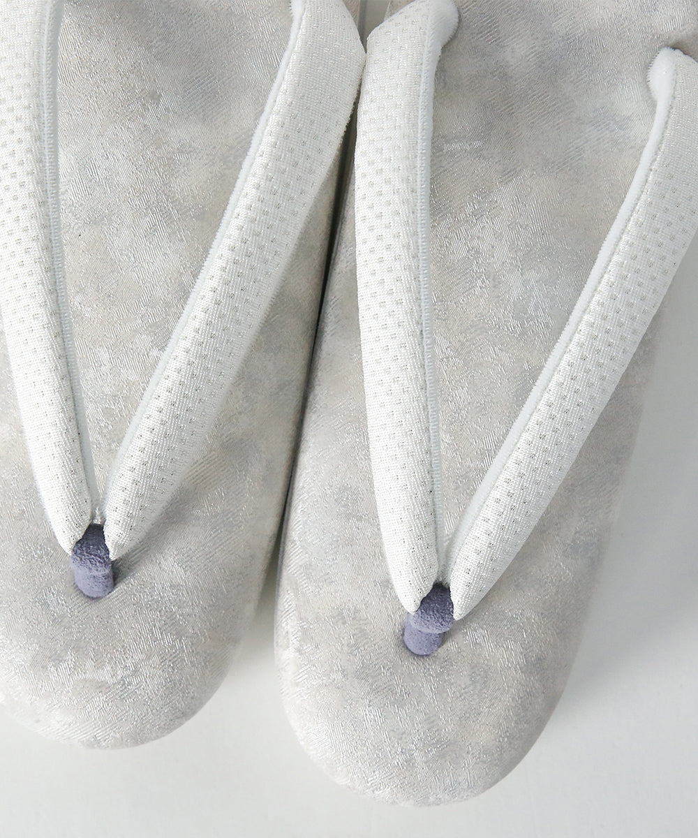 即納品｜草履｜IWASA×カレンブロッソ　ぼかし柄　博多織鼻緒（ライトグレー）